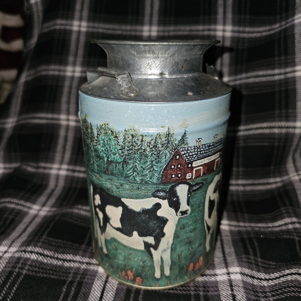 Vintage Collectible Pistachio Tin Can (Empty) With A Lid | Dairy Farm Scenery